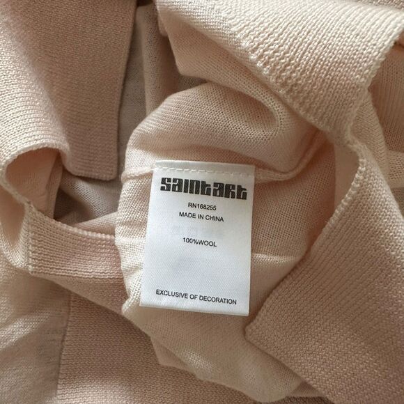 SAINT ART Carla Merino Wool Turtleneck Sweater Light Pink Medium - Picture 5 of 5